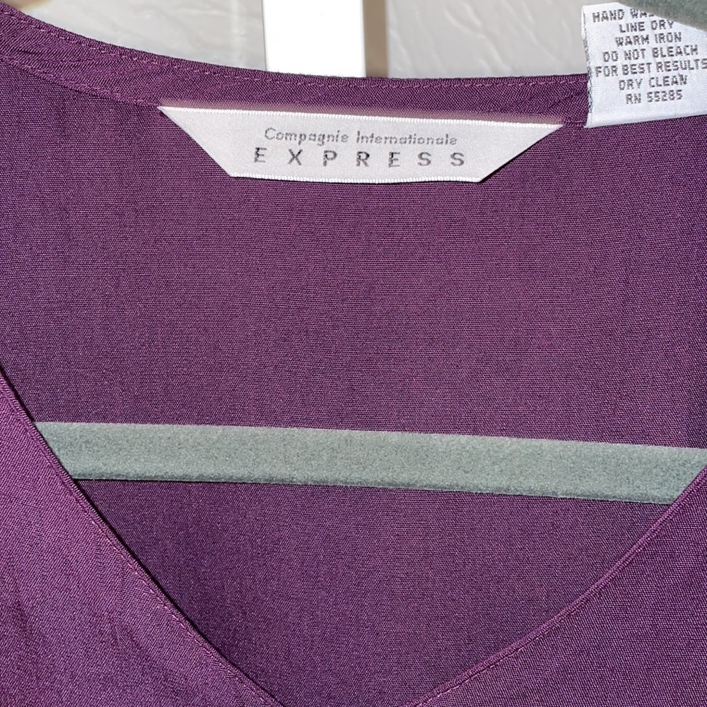 Express Purple Medium Button Down Long Sleeve - image 2